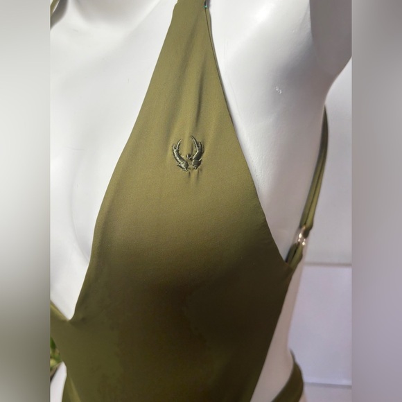 Momma Napa One Piece High Quality Luxury Swimsuit Cheeky High Cut in Green SZ S - Picture 3 of 8